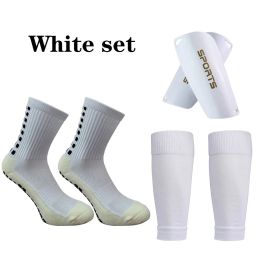 A Set Hight Elasticity Soccer Shin Guard Sleeves Adults Soccer Pads Trusox Anti-Slip Socks Legging Cover Sports Protective Gear