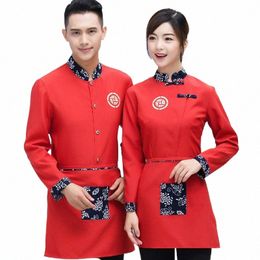 waitr Workwear Coat Hotel Restaurant Cleaning Work Uniforms Unisex Food Service Fast-food Waitr Overalls Staffs Uniform e8p2#