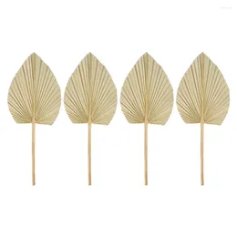 Decorative Flowers 4 Pcs Palm Leaf Decoration For Bedroom Dry Ornament Modeling Wooden Dried Adornment Decore