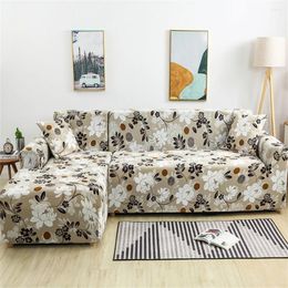 Chair Covers Elegant Flower Plant Sofa Cover Geometric Lines Pattern Elastic Non-slip Fabric Home Decoration