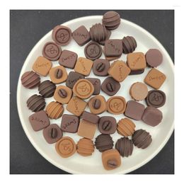 Decorative Flowers 20/50/100PCS Mixed Brown Resin Chocolate Miniatures Sweet Food Decor Fairy Dolls House Decoration Home Play Diy Phone