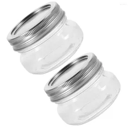 Storage Bottles 2Pcs Glass Jar With Lid Food Container Tea Coffee Beans Canister