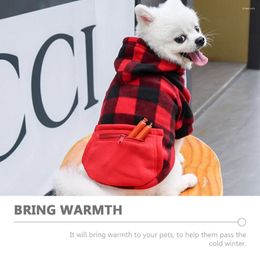 Dog Apparel The Pet Coat Girl Hoodie Plaid Costume Polyester Clothes With Zipped Pocket