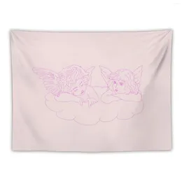 Tapestries Pink Angel Outline Tapestry Wall Hanging Funny Decoration