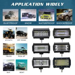 Car Sportlight LED Work Light Bar Off Road Flood Lights Driving Headlights 4/5/7Inch Lamps Combo Beam for 12V 24V ATV SUV