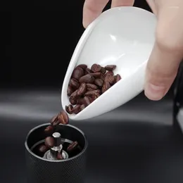 Tea Scoops Coffee Beans Dose Trays White Porcelain Teaspoon Separator Vessel Ceremony Tools Bean Scoop Shovel