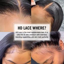 13x6 13x4 Invisible HD Lace Frontal Ear to Ear Straight Frontal Only Brazilian Human Hair 5x5 Lace Closure with Natural Hairline