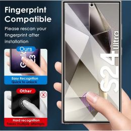 4PCS Screen Protector For Samsung Galaxy S24 Ultra S23 S22 S21 Plus HD Tempered Glass Fingerprint Unlock Screen Protective Films
