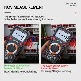 GVDA Digital Multimeter Auto Range DMM Voltmeter True RMS AC DC NCV Ohm Hz Voltage Meter Smart Ammeter Capacitance Tester