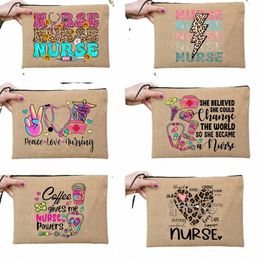 nurse Lif Storage Bag Cosmetic Bags Foldable High Capacity Women Makeup Bag Eco Reusable Toiletry Bags Purse Gift for Nurse Z1zV#