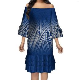 Party Dresses Vintage Tribal Ethnic Art Dress Summer Short Sleeve Quality Fabric Multi-Layered Skirt 2024 Custom Polynesia