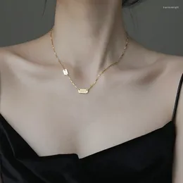 Chains WEIYUE S925 Sterling Silver Retro Alphabet Necklace Female Korean Simple Clavicle Chain Student Pendant Girlfriend Gift