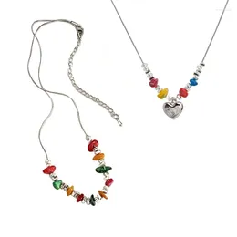 Chains Fashion Trend Light Luxury Niche Heart Collarbone Chain Temperament Simple Cold Wind Gravel Loves Necklace