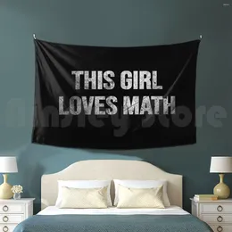 Tapestries This Girl Loves Math | Funny Customized Tapestry Mathematics