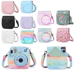 For Fujifilm Instax Mini 11 Film Camera Bag with Shoulder Strap PU Leather Bag Cover Portable Instant Camera Protective Case Bag