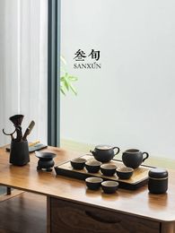 Teaware Sets Tea Set Home Living Room Modern Simple Ceramic Dry Pour Tray Light Luxury High-End Small Gift Box