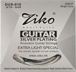 ZIKO 010048 DUS010 Acoustic guitar strings silver plating guitar parts musical instruments Accessories3180926