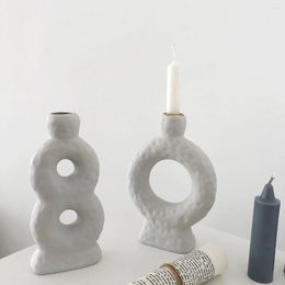 Candle Holders Ceramic Candlestick Nordic Holder Home Decoration Candelabros Room Decor Wedding Table