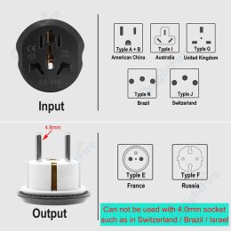 EU Plug Adapter Universal AU US UK CN To EU Wall Socket EU Converter 2 Round Socket AC 16A 250V Travel Adapter High Quality CE