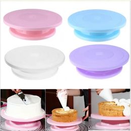 Tavolo rotante per torta Mini piatto girevole in plastica per torta fondente Piattaforma girevole Supporto per biscotti rotondo Accessorio rotante per la cucina di casa