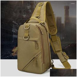 Outdoor Bags Military Tactical Shoder Bag Men Hiking Backpack Nylon Hunting Cam Fishing Molle Army Trekking Chest Sling Drop Delivery Dh0Bs