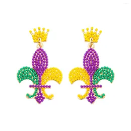 Dangle Earrings Dvacaman Women Mardi Gras Fleur De Lis Are Perfect To Wear All Throughout Carnival Season Jewellery
