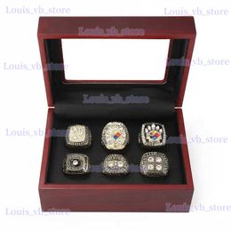 Band Rings 6 pcs/set of American Football Championship ring set Souvenir Gift Friend Ring Gift Fan souvenir ring T240330