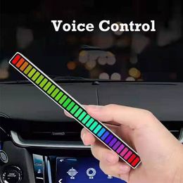 32led Black RGB Light Bar Voice Control Synchronous Led Music Rhythm Light Type-C USB Charge Gaming Car Desktop Ambient Lights