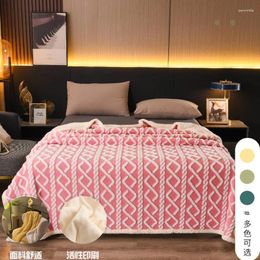 Blankets Nordic Style Taffeta Velvet Double-layer Blanket Thickened Air Conditioning Cover Dormitory Office Nap Leisure