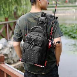 Bags Laser Molle Tactical Camping Bag Military Backppack Chest Sling Outdoor FIshing Rod Bags Men Sports Handbags Shoulder Bag XA290A