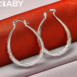 Hoop Earrings URBABY 925 Sterling Silver U-Shaped For Woman Fashion Charm Wedding Engagement Party Jewellery