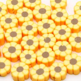 20/50/100pcs Yellow Sunflower Clay Spacer Beads Polymer Clay Beads For Jewellery Making Diy Bracelet Necklace Handmade Accessories