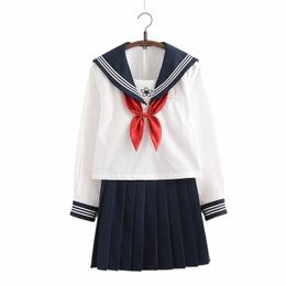 new Arrival Japanese JK Sets School Uniform Girls Sakura Embroideried Autumn High School Women Novelty Sailor Suits Uniforms XXL I2lz#