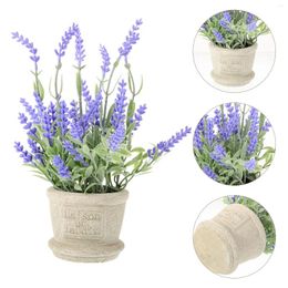 Decorative Flowers Artificial Lavender Outdoor Decorate Potted Plants Office Ceramic Pots Indoor