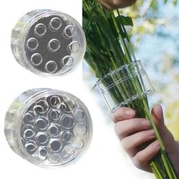 Vases 1/2 Pcs Spiral Stem Holder Plastic Flower DIY Ring Transparent For Vase Arrangement