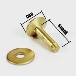 100Sets Solid Brass/Copper Rivets With Burrs/Washers For Leather