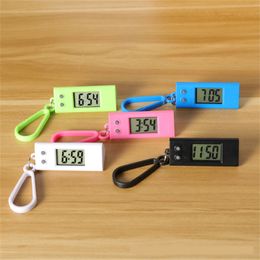 Portable Mini Electronic Clock Keychain Watch Digital Time Display Clocks Backpack Hanging Pocket Digital Clock Home Decoration