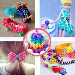 2023 New 200PCS Colourful Rubber Bands Bracelets DIY Weaving Tool Elastic Silicone Necklace Accessories Kids Toys For Girls Gifts