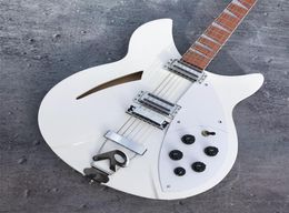 330 12 Strings White Semi Hollow Body Electric Guitar Gloss Varnish Rosewood Fingerboard 5 Konbs Two Output Jacks3778412