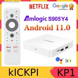 Set Top Box Google Netflix TV Box Amlogic S905Y4 Media Player 4K KICKPI KP1 Android 11 Set Top Box Android 11.0 2G32G AV1 2.4G 5G WiFi BT5.0 Q240330