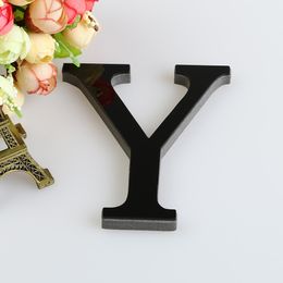 26 Letters DIY 3D Mirror Acrylic Wall Sticker Ornaments Black English Alphabet Decals Home Decor Wall Art Mural Party Decoration
