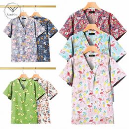 hospital Nursing Scrub Top Printed Cott Uniform High-quality Doctor Surgical Gown Hospital Accories Pediatric Clinical Tops b1M4#