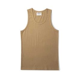 Men's T-Shirts 280G High Quality Summer Fashion Mens Solid Colour Sleeveless Tank Top Youth Gym Sports Breathable Daily Casual Top Mens Belt J240330