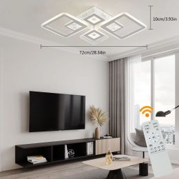 46W Modern Embedded LED Acrylic Ceiling Light Dimmable Flush Mount Lamp Chandelier For Porch Bedroom Lighting w/Remote Control