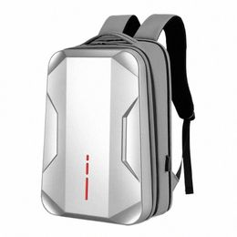 men Laptop Backpack 17.3''Commuting Busin Backpack Plastic Waterproof E-sports Backpack Students Work Hard Shell Computer Bag d50o#