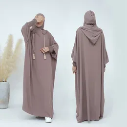 Ethnic Clothing Hooded Robe Dress Women Abaya Muslim Open Kimono Hijab Maxi Turkey Cardigan Kaftan Islamic Eid Party Arab Ramadan