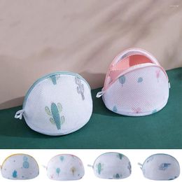 Laundry Bags Sandwich Printed Bra Fixed Thicken Cylinder Storage Bag With Zipper Anti-Deformation Washing