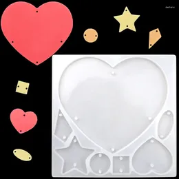 Baking Moulds Love Square Round DIY Crystal Glue Mould Mirror Pendant Decoration Tool Food Grade Mould 1063