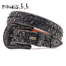 NOWISBB Y2K s Belts Quality Western Cowgirl Cowboy Diamond Bling Cinturones Para Hombre Luxury Designer Brand Goth 240326