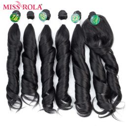 Weave Weave Miss Rola Ombre Wavy Hair Bundles Synthetic Hair Loose Wave Bundles 1822 inch 6pcs One Pack Full Head Hair Weaves